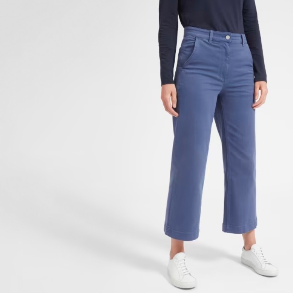 Everlane The Wide Leg Blue Crop Pant 10